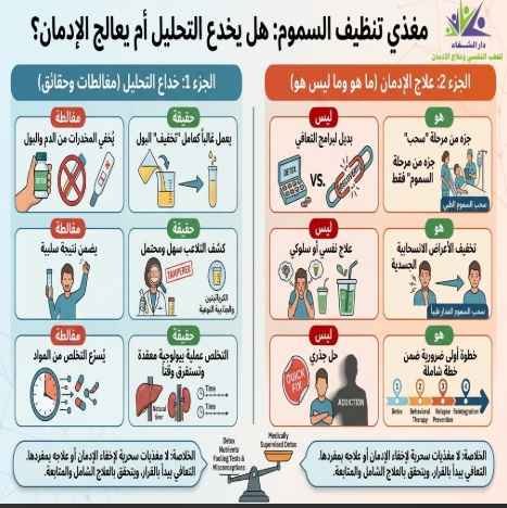 حقيقة مغذي تنظيف السموم من الدم والبول هل يخدع التحليل أم يعالج الإدمان؟